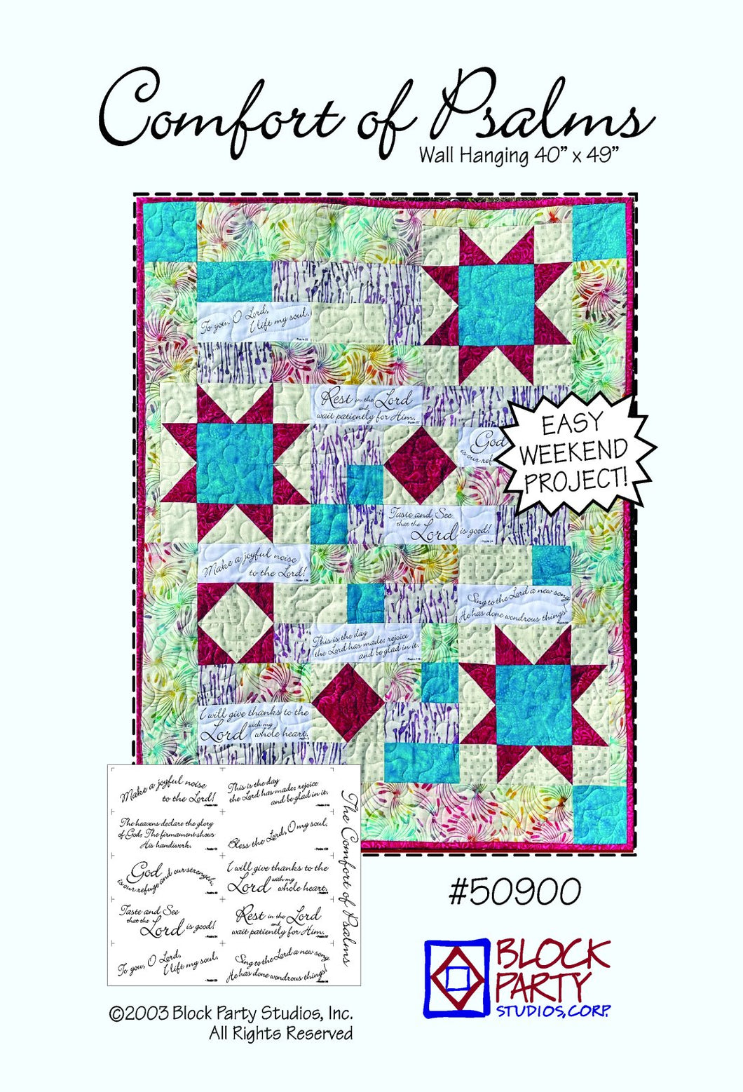 Comfort of Psalms 8 Block Quilt Pattern