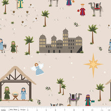 Silent Night Nativity Main Desert Sparkle Cotton Fabric