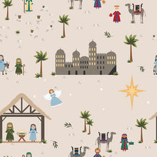 Silent Night Nativity Main Desert Sparkle Cotton Fabric