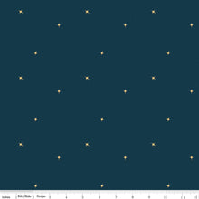 Silent Night Follow The Star Midnight Gold Sparkle Cotton Fabric
