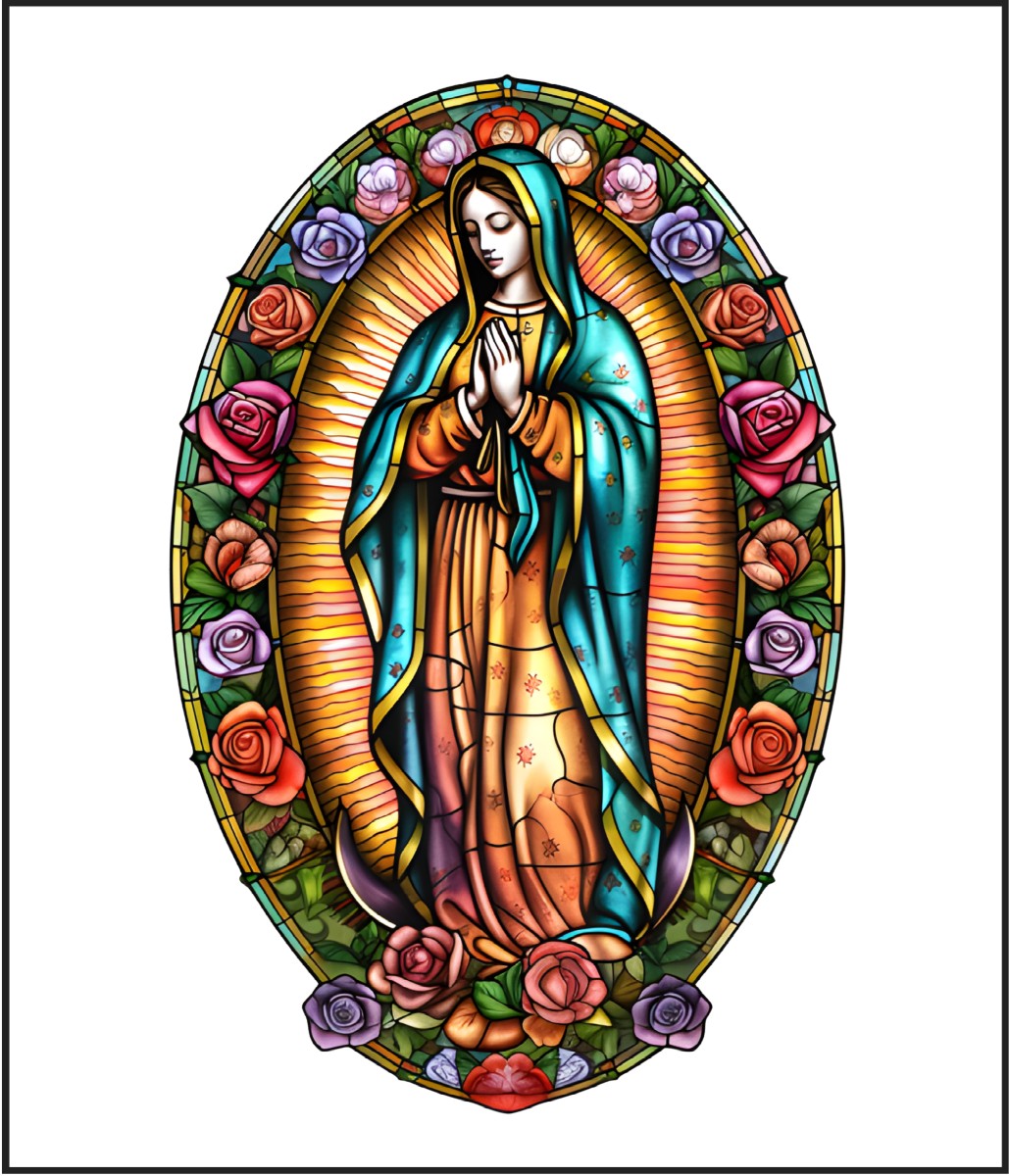 Our Lady of Guadalupe Stained Glass Cotton Fat Quarter Panel