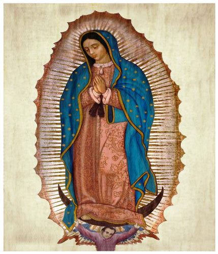Classic Our Lady of Guadalupe Watercolor Cotton Fat Quarter Panel