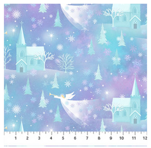 Angels on High Light Teal Multi Cotton Fabric