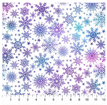 Angels on High Snowflakes White Multi Cotton Fabric