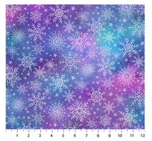 Angels on High Snowflakes Purple Multi Cotton Fabric