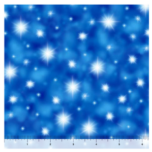 The Newborn King Blue Stars Cotton Fabric