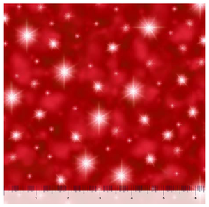 The Newborn King Red Stars Cotton Fabric