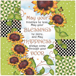 May Your Blessings 6 inch Mini Fabric Art Panel