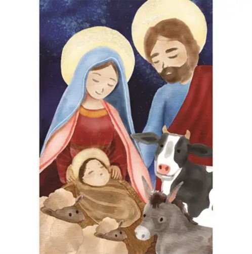 Holy Family with Animals 13x18 Garden Flag