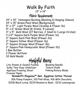 Walk By Faith Wool Applique Block Pattern