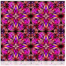 Radiant Reflections Stained Glass Allover Fuchsia Cotton Fabric