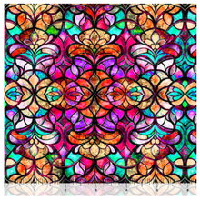 Radiant Reflections Stained Glass Window Fuchsia Cotton Fabric