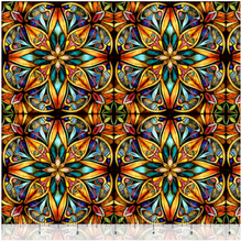 Radiant Reflections Stained Glass Allover Multi Cotton Fabric