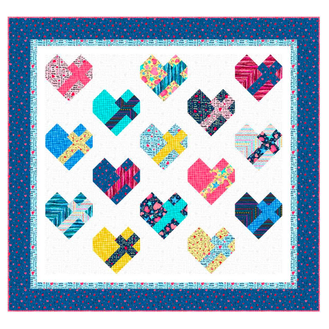 DIGITAL Cross Hearts Quilt FREE PDF Pattern