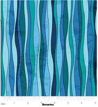 UpWords Waves Teal Cotton Fabric