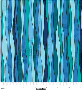 UpWords Waves Teal Cotton Fabric