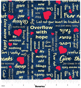 UpWords Scripts Navy Cotton Fabric