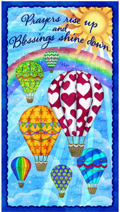 Rise Up Balloon Cotton Fabric Panel