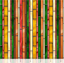 Tree of Life Stained Glass Stripe Burnt Orange Cotton Fabric