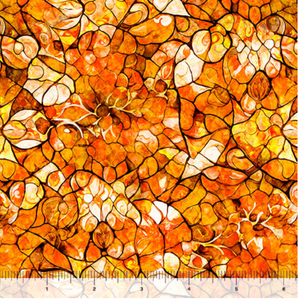 Bohemian Sunrise Celestial Orange Blender Cotton Fabric