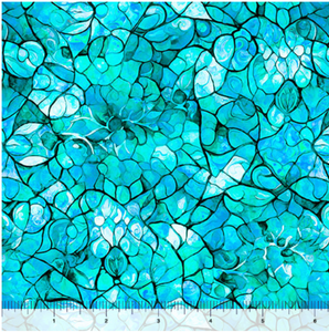 Bohemian Sunrise Celestial Turquoise Blender Cotton Fabric