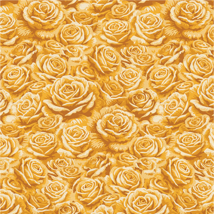 Rose Bouquets Yellow Cotton Fabric
