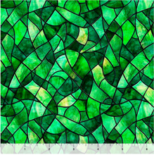 Spirit of Ireland Stained Glass Forest Green Cotton Fabric
