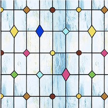 Faith In Full Color Light Blue Multi Geometric Stained Glass Cotton Fabric