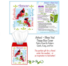 NEW When Cardinals Appear Tissue Box Cover Panel and Pattern Set