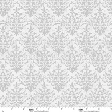 Silent Night Nativity by Studio 731 Silver Damask Cotton Fabric