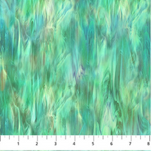 Risen Stained Glass Texture Green Multi Cotton Fabric