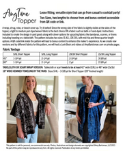 Anytime Topper Pattern