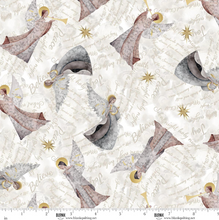 Silent Night Nativity by Studio 731 Silver Angels Cotton Fabric