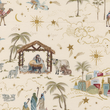 Silent Night Landscape Scenic Lamb Cream Cotton Fabric