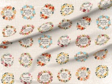 Bible Verse Wreaths Fussy Cut THROW Quilt KIT Marmalade or Pink