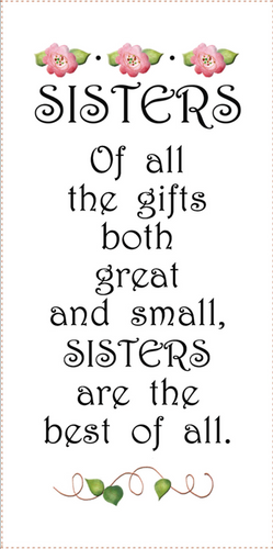Sisters Of All The Gifts 6x12 inch Mini Fabric Art Panel