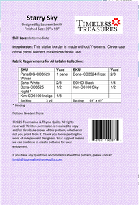 All Is Calm Starry Sky Quilt KIT