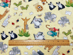 Two By Two Noah & The Animals Butter Cotton Fabric