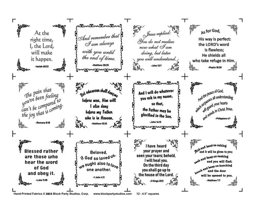 God's Words Blocks Fabric Panel