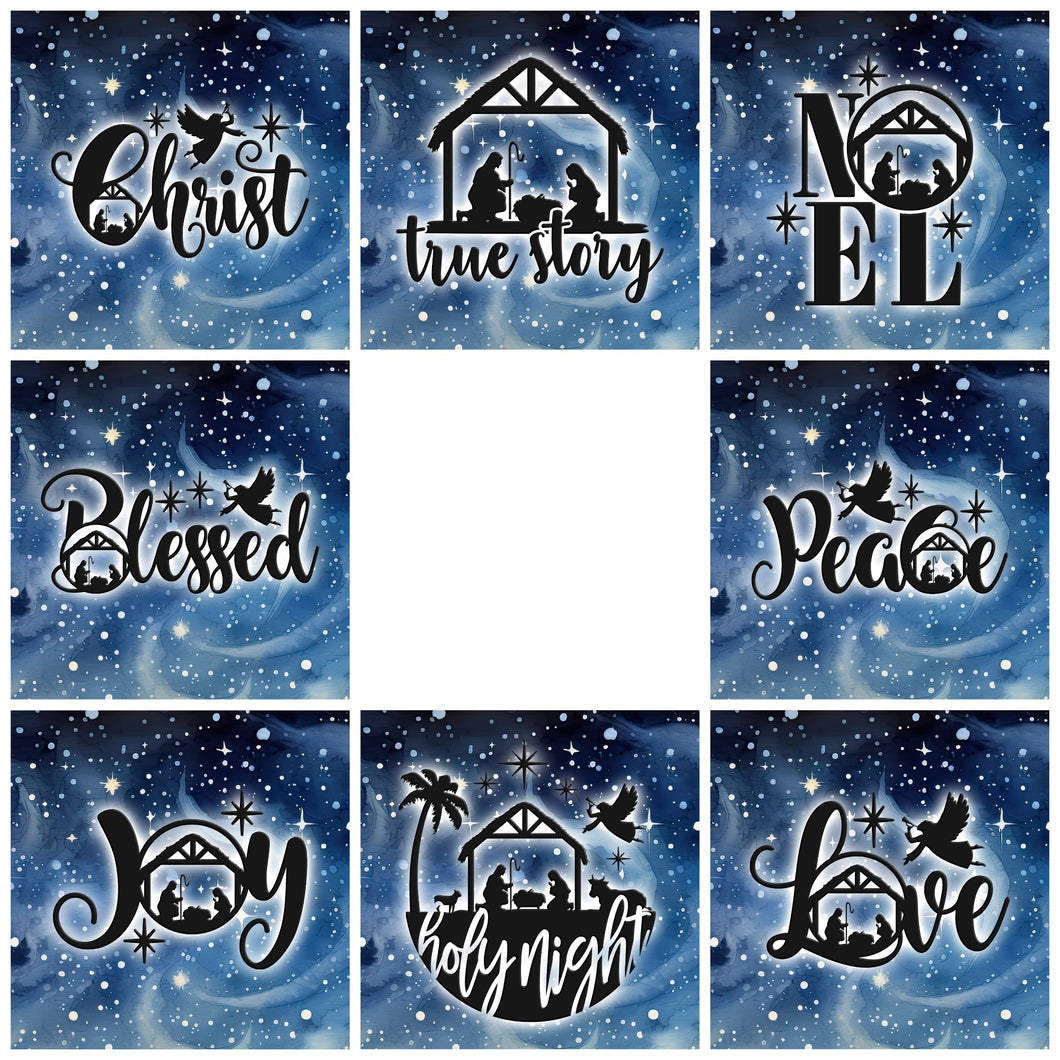 True Story Nativity 6 inch Mini Fabric 8 Panel set