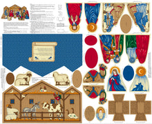 Stuffable Nativity Set Cotton Fabric Panel