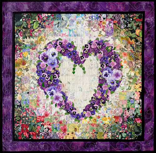 With All My Heart Watercolor Quilt Pattern Kit