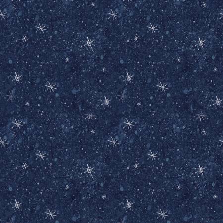 Christmas Stars Navy Cotton Fabric