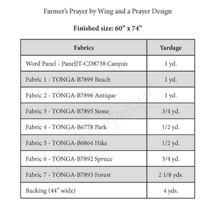 Farmer's Prayer Quilt Pattern