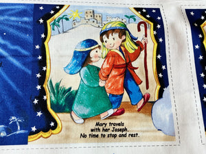 Little Light Christmas Nativity Story Cotton Fabric Book Panel