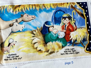 Little Light Christmas Nativity Story Cotton Fabric Book Panel