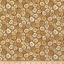 Instruments of Peace Tan Scroll Cotton Fabric