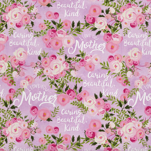 I Love You Mother Digitally Printed Cotton Fabric