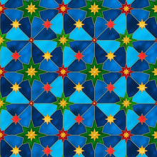 The Newborn King Star Geo Blue Cotton Fabric