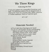 We Three Kings Small Quilt Pattern